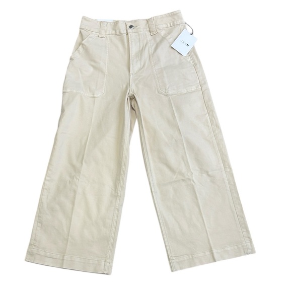 NWT Joes jeans Chloe utility high rise wide leg crop jeans in crème brûlée sz 29 - Picture 1 of 12